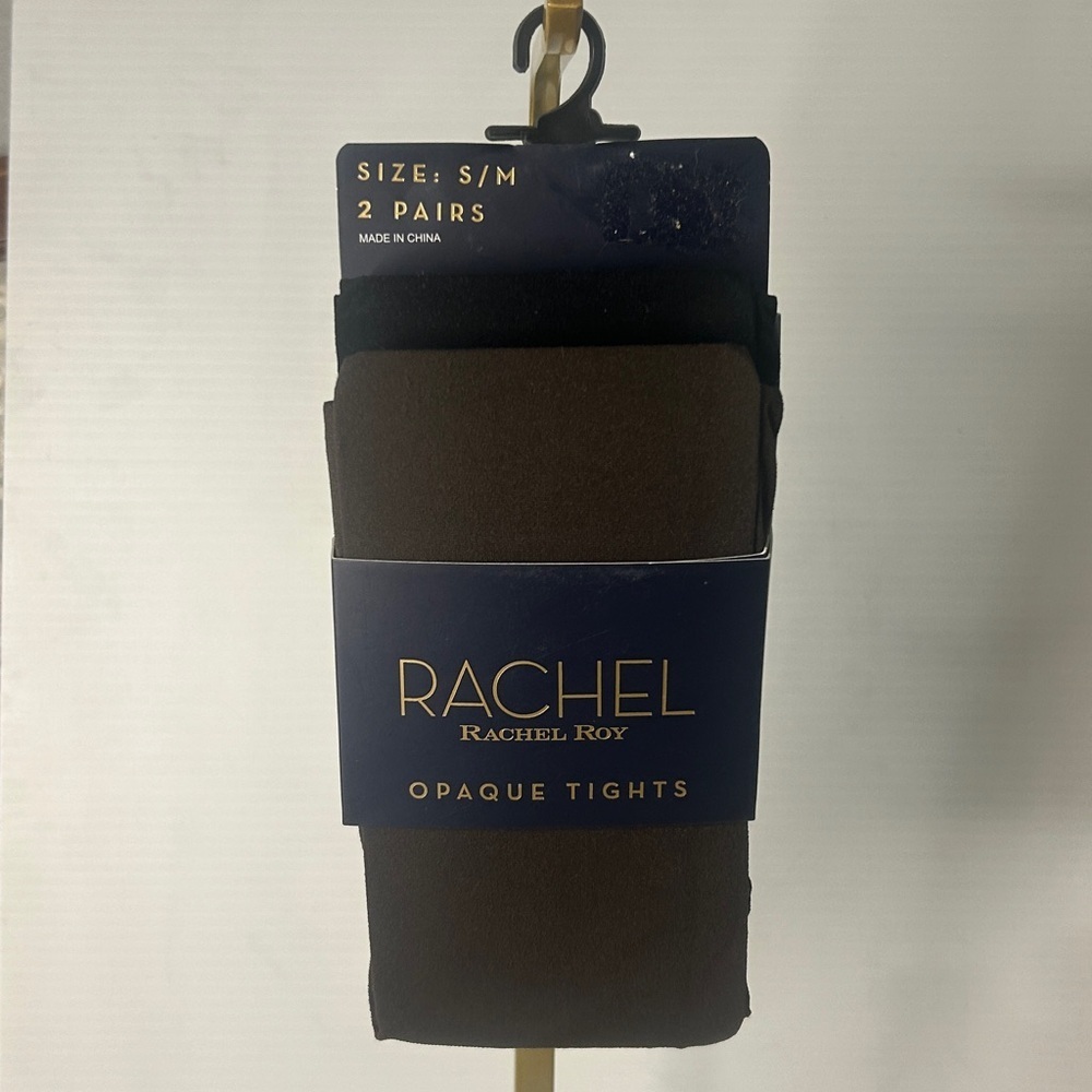 🖤”Rachel Roy” NWT Black/Brown 2-Pack Opaque Tights Size S/M🤎